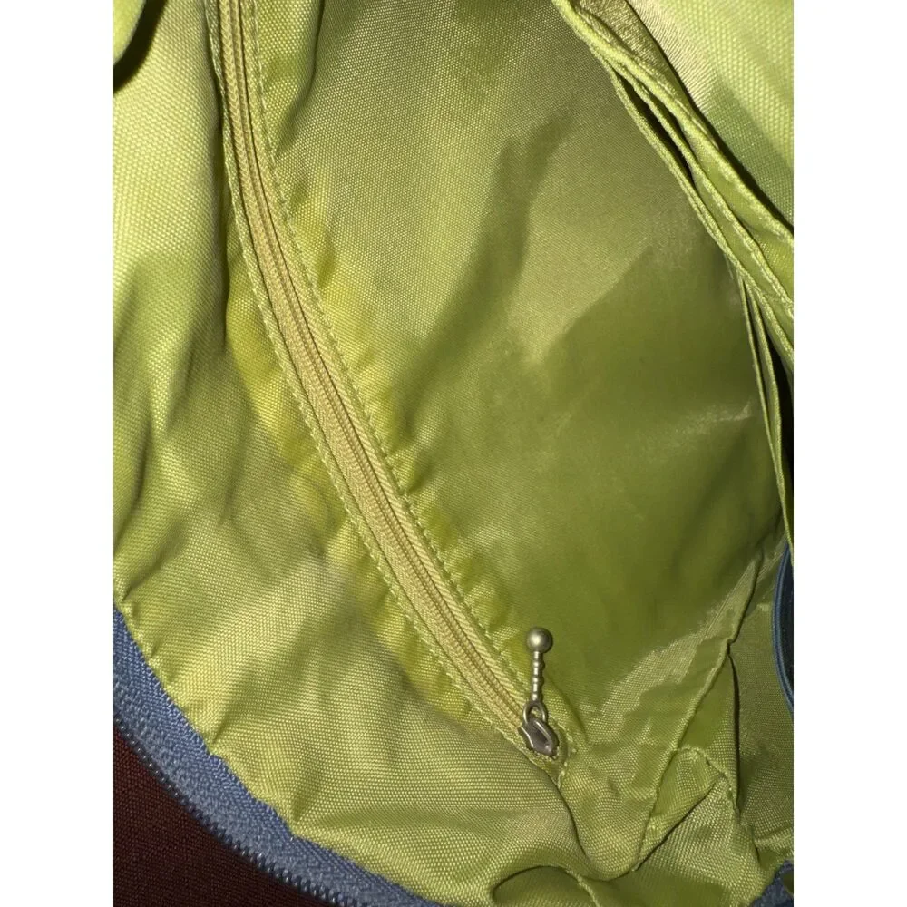 Large Baggallini Light Blue Magnetic Close Nylon Crossbody Purse Bag Travel